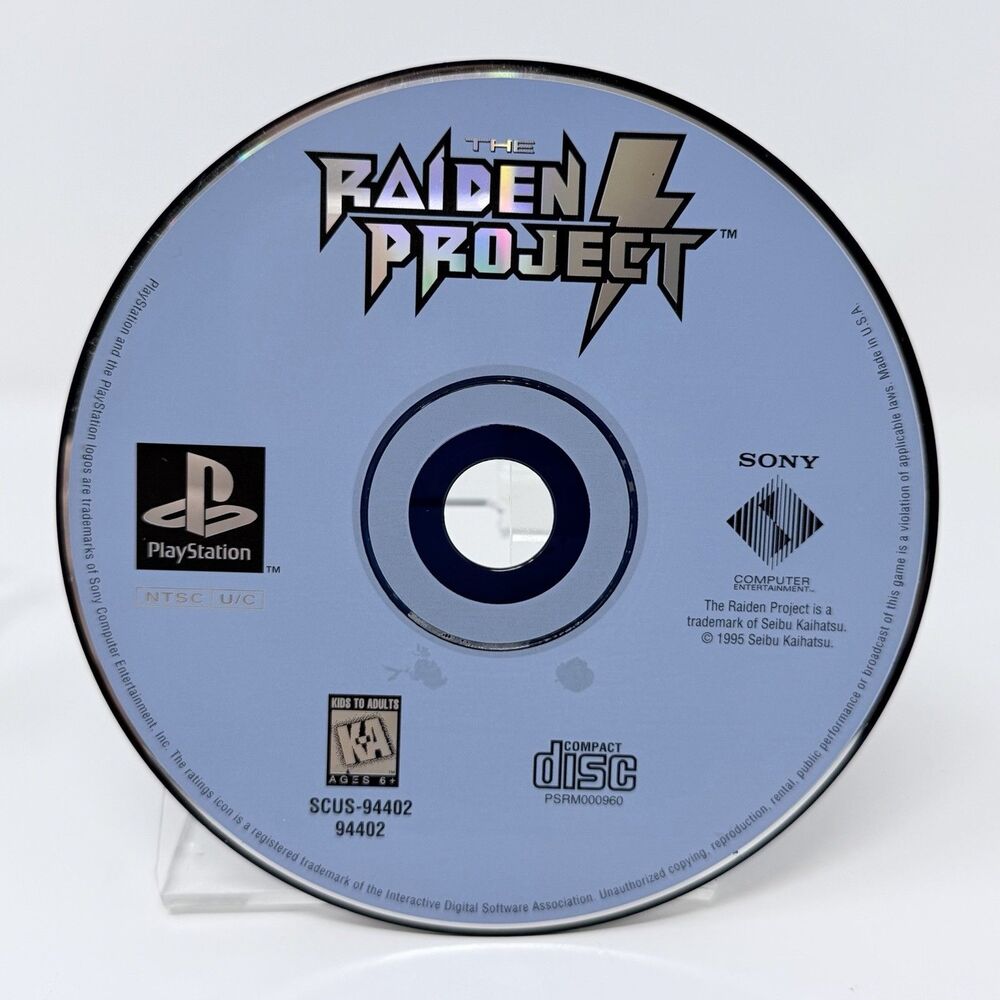 The Raiden Project Sony PlayStation PS1 1995 Disc Only